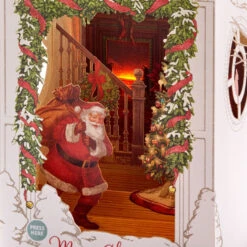 Hallmark Spirit Of Christmas Musical 3D Pop-Up Christmas Card With Light -Featured Home Stores Santa Shadow Box 3D PopUp Music Light Christmas Card 1099XOD4034 06