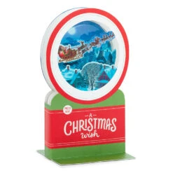 Hallmark Santa's Sleigh Snow Globe Musical 3D Pop-Up Christmas Card With Motion -Featured Home Stores Santa Sleigh Snowglobe 3D PopUp Music Motion Christmas Card 1299XOD9985 03