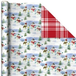 Hallmark Christmas Classics 3-Pack Reversible Wrapping Paper Assortment, 120 Sq. Ft. -Featured Home Stores Santa and Plaids Assorted Reversible Gift Wrap 5JXW1070 06