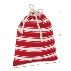 Hallmark 10" And 20" Santa And Stripes 2-Pack Fabric Christmas Gift Bags -Featured Home Stores Santa and Stripes Medium and XL Fabric Gift Bags XGB4902 04