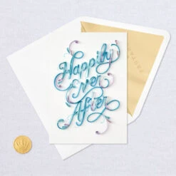 Hallmark Happily Ever After Quilled Paper Handmade Wedding Card -Featured Home Stores Script Letters Quilled Paper Handmade Wedding Card 1299LAD9615 05