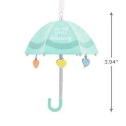 Signature Baby Umbrella Porcelain Hallmark Ornament -Featured Home Stores Signature Baby Umbrella Porcelain Christmas Ornament 1HDL2175 03