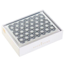 Hallmark Silver Stars And Blue Glitter Blank Note Cards, Box Of 8