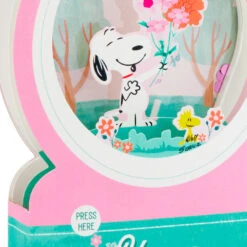 Hallmark Peanuts® Snoopy Snow Globe 3D Pop-Up Mother's Day Card With Motion -Featured Home Stores Snoopy 3D PopUp Mothers Day Card With Motion 1299MEJ8033 04