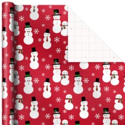 Hallmark Snow Merry 3-Pack Foil Christmas Wrapping Paper Assortment, 60 Sq. Ft. -Featured Home Stores Snowmen and Plaid Foil Christmas Wrapping Paper 5JXW1061 06