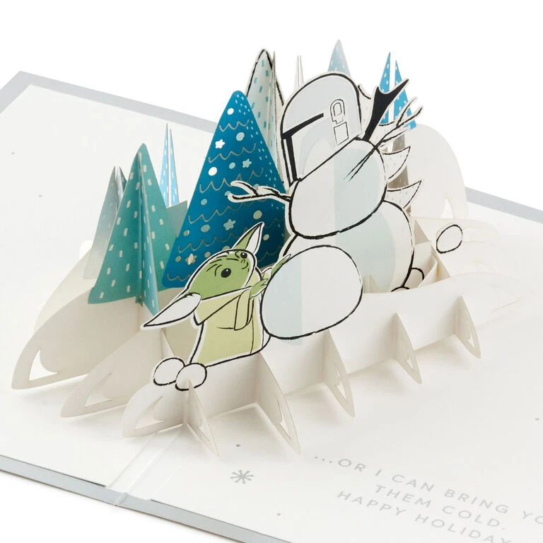 Hallmark Star Wars: The Mandalorian™ Grogu™ Warm Wishes 3D Pop-Up Holiday Card 1 Hallmark Star Wars: The Mandalorian™ Grogu™ Warm Wishes 3D Pop-Up Holiday Card