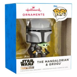 Star Wars The Mandalorian™ With Grogu™ Funko POP!® Hallmark Ornament -Featured Home Stores Star Wars The Mandalorian With Grogu Funko POP Christmas Ornament 3HCM1103 04