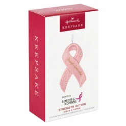 Hallmark Strength Within Pink Ribbon Porcelain Ornament Benefiting Susan G. Komen® -Featured Home Stores Susan G Komen Pink Ribbon Keepsake Ornament 1999QXI7427 04