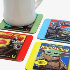 Star Wars: The Mandalorian Comic Book Cover Coasters, Set Of 4 -Featured Home Stores The Mandalorian Coaster Set 17446 03