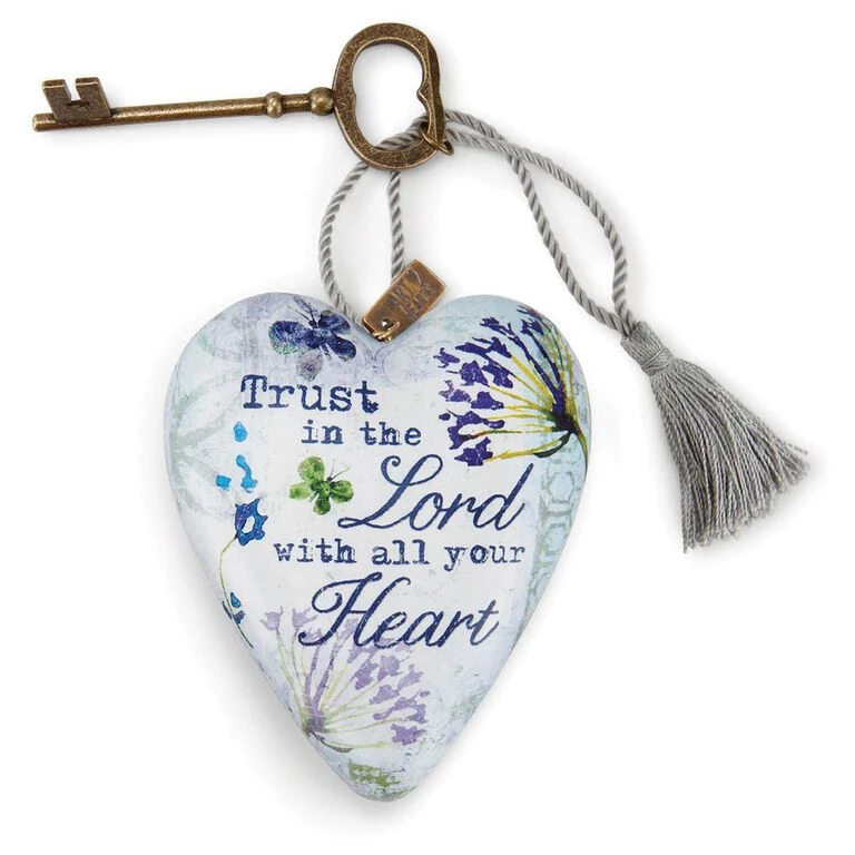 Trust In The Lord Art Heart Sculpture, 4" 1 Trust In The Lord Art Heart Sculpture, 4"