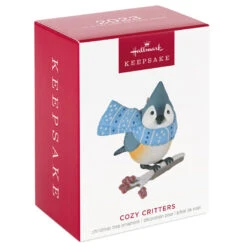 Hallmark Cozy Critters Ornament -Featured Home Stores Tufted Timouse in Scarf Keepsake Ornament 1499QXR8019 04
