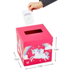 Hallmark Colorful Unicorn Classroom Valentines Set With Light-Up, Musical Mailbox -Featured Home Stores Unicorn Kids Classroom Exchange Valentines and Box 5VBX2959 04