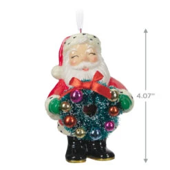Hallmark Jolly Santa Porcelain Special Edition Ornament 8 Hallmark Jolly Santa Porcelain Special Edition Ornament -Featured Home Stores Vintage Jolly Santa With Wreath Keepsake Ornament 2499QXT4113 03