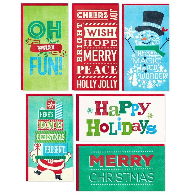 Hallmark Vintage Letterpress Money Holder Boxed Christmas Cards Assortment, Pack Of 36 - Image 2