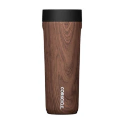 Corkcicle Walnut Wood Stainless Steel Commuter Cup, 17 Oz.