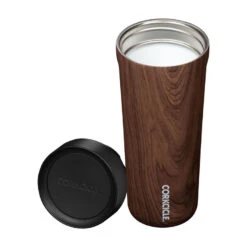 Corkcicle Walnut Wood Stainless Steel Commuter Cup, 17 Oz. -Featured Home Stores Walnut Wood Insulated Commuter Cup With Lid 2817PWW 03