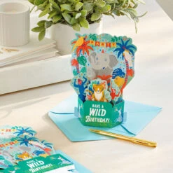 Hallmark Wild Animal Party Boxed Pop-Up Birthday Cards, Pack Of 8 -Featured Home Stores Wild Animal Party PopUp Boxed Birthday Cards 5STZ1174 07