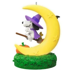 Hallmark The Peanuts® Gang Snoopy's Moonlit Mischief Musical Ornament With Light -Featured Home Stores Witch Snoopy on Broom Keepsake Ornament 2699QFO5319 06